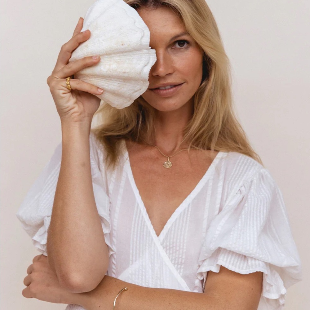 DOA UMA maxi White Wrap Dress - Picture 2 of 9